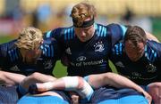 2 May 2021; Leinster forwards, from left, Andrew Porter, James Tracy and Ed Byrne before the Heineken Champions Cup semi-final match between La Rochelle and Leinster at Stade Marcel Deflandre in La Rochelle, France. Photo by Julien Poupart/Sportsfile