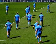 2 May 2021; The Leinster team walk onto the pitch before the start of the Heineken Champions Cup semi-final match between La Rochelle and Leinster at Stade Marcel Deflandre in La Rochelle, France. Photo by Julien Poupart/Sportsfile