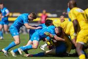 2 May 2021; Jordan Larmour, left, and Luke McGrath of Leinster engage in a maul during the Heineken Champions Cup semi-final match between La Rochelle and Leinster at Stade Marcel Deflandre in La Rochelle, France. Photo by Julien Poupart/Sportsfile