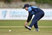 2 May 2021; Rachel Delaney of Typhoons fields the ball during the Arachas Super 50 Cup 2021 match between Typhoons and Scorchers at Pembroke Cricket Club in Dublin. Photo by Seb Daly/Sportsfile