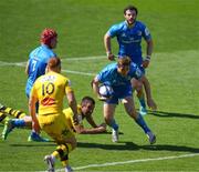 2 May 2021; Jordan Larmour of Leinster makes a break during the Heineken Champions Cup semi-final match between La Rochelle and Leinster at Stade Marcel Deflandre in La Rochelle, France. Photo by Julien Poupart/Sportsfile