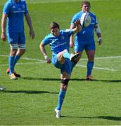 2 May 2021; Ross Byrne of Leinster kicks for touch during the Heineken Champions Cup semi-final match between La Rochelle and Leinster at Stade Marcel Deflandre in La Rochelle, France. Photo by Julien Poupart/Sportsfile