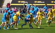 2 May 2021; Cian Healy of Leinster is tackled by Romain Sazy of La Rochelle during the Heineken Champions Cup semi-final match between La Rochelle and Leinster at Stade Marcel Deflandre in La Rochelle, France. Photo by Julien Poupart/Sportsfile