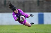 2 May 2021; Treaty United goalkeeper Michaela Mitchell makes a save during the SSE Airtricity Women's National League match between Treaty United and Peamount United at Jackman Park in Limerick. Photo by Piaras Ó Mídheach/Sportsfile