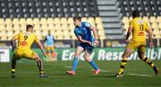 2 May 2021; Garry Ringrose of Leinster in action against Tawera Kerr Barlow, left, and Geoffrey Doumayrou of La Rochelle during the Heineken Champions Cup semi-final match between La Rochelle and Leinster at Stade Marcel Deflandre in La Rochelle, France. Photo by Julien Poupart/Sportsfile