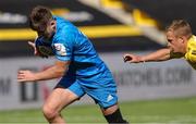 2 May 2021; Ross Byrne of Leinster beats Pierre Aguillon of La Rochelle as he runs through to score his side's second try during the Heineken Champions Cup semi-final match between La Rochelle and Leinster at Stade Marcel Deflandre in La Rochelle, France. Photo by Julien Poupart/Sportsfile