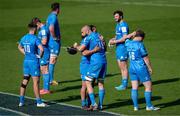 2 May 2021; Leinster players Scott Fardy and James Lowe embrace after the Heineken Champions Cup semi-final match between La Rochelle and Leinster at Stade Marcel Deflandre in La Rochelle, France. Photo by Julien Poupart/Sportsfile