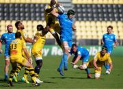 2 May 2021; Ryan Baird of Leinster in action against Raymond Rhule of La Rochelle during the Heineken Champions Cup semi-final match between La Rochelle and Leinster at Stade Marcel Deflandre in La Rochelle, France. Photo by Julien Poupart/Sportsfile