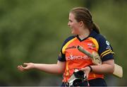 2 May 2021; Jenny Sparrow of Scorchers after scoring her side's winning runs during the Arachas Super 50 Cup 2021 match between Typhoons and Scorchers at Pembroke Cricket Club in Dublin. Photo by Seb Daly/Sportsfile