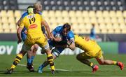 2 May 2021; Jack Conan of Leinster is tackled by Pierre Aguillon of La Rochelle during the Heineken Champions Cup semi-final match between La Rochelle and Leinster at Stade Marcel Deflandre in La Rochelle, France. Photo by Julien Poupart/Sportsfile