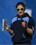 2 May 2021; Typhoons head coach Clare Shillington before the Arachas Super 50 Cup 2021 match between Typhoons and Scorchers at Pembroke Cricket Club in Dublin. Photo by Seb Daly/Sportsfile