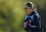 2 May 2021; Typhoons head coach Clare Shillington before the Arachas Super 50 Cup 2021 match between Typhoons and Scorchers at Pembroke Cricket Club in Dublin. Photo by Seb Daly/Sportsfile