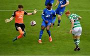 3 May 2021; Waterford goalkeeper Paul Martin makes a save from Shamrock Rovers' Rory Gaffney during the SSE Airtricity League Premier Division match between Shamrock Rovers and Waterford at Tallaght Stadium in Dublin. Photo by Seb Daly/Sportsfile