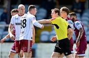 3 May 2021; Referee John McLoughlin attempts to calm James Finnerty of Bohemians during the SSE Airtricity League Premier Division match between Drogheda United and Bohemians at Head in the Game Park in Drogheda, Louth. Photo by Sam Barnes/Sportsfile