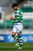 3 May 2021; Danny Mandroiu of Shamrock Rovers celebrates after scoring his side's third goal during the SSE Airtricity League Premier Division match between Shamrock Rovers and Waterford at Tallaght Stadium in Dublin. Photo by Seb Daly/Sportsfile