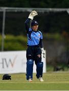 2 May 2021; Amy Hunter of Typhoons during the Arachas Super 50 Cup 2021 match between Typhoons and Scorchers at Pembroke Cricket Club in Dublin. Photo by Seb Daly/Sportsfile