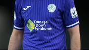 30 April 2021; A detailed view of the Finn Harps jersey during the SSE Airtricity League Premier Division match between Finn Harps and Shamrock Rovers at Finn Park in Ballybofey, Donegal. Photo by Stephen McCarthy/Sportsfile