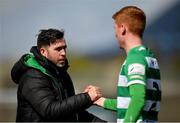 3 May 2021; Shamrock Rovers manager Stephen Bradley and Darragh Nugent following their side's victory in the SSE Airtricity League Premier Division match between Shamrock Rovers and Waterford at Tallaght Stadium in Dublin. Photo by Seb Daly/Sportsfile