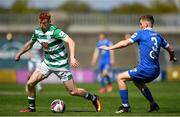 3 May 2021; Rory Gaffney of Shamrock Rovers in action against Cameron Evans of Waterford during the SSE Airtricity League Premier Division match between Shamrock Rovers and Waterford at Tallaght Stadium in Dublin. Photo by Seb Daly/Sportsfile