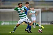 3 May 2021; Graham Burke of Shamrock Rovers in action against Jack Stafford of Waterford during the SSE Airtricity League Premier Division match between Shamrock Rovers and Waterford at Tallaght Stadium in Dublin. Photo by Seb Daly/Sportsfile
