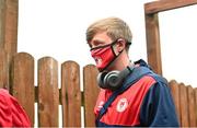 3 May 2021; Chris Forrester of St Patrick's Athletic arriving to The Showgrounds before the SSE Airtricity League Premier Division match between Sligo Rovers and St Patrick's Athletic at The Showgrounds in Sligo. Photo by Eóin Noonan/Sportsfile