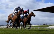 3 May 2021; Lunar Space, with Kevin Manning up, lead Magnanimous, with Gary Halpin up, on their way to winning the Dick McCormick Irish EBF Tetrarch Stakes at The Curragh Racecourse in Kildare. Photo by Harry Murphy/Sportsfile