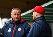 3 May 2021; St Patrick's Athletic manager Alan Mathews with St Patrick's Athletic head coach Stephen O'Donnell before the SSE Airtricity League Premier Division match between Sligo Rovers and St Patrick's Athletic at The Showgrounds in Sligo. Photo by Eóin Noonan/Sportsfile