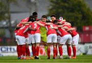 3 May 2021; Sligo Rovers players huddle before the SSE Airtricity League Premier Division match between Sligo Rovers and St Patrick's Athletic at The Showgrounds in Sligo. Photo by Eóin Noonan/Sportsfile