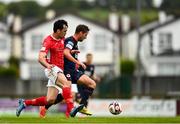 3 May 2021; Billy King of St Patrick's Athletic in action against John Mahon of Sligo Rovers during the SSE Airtricity League Premier Division match between Sligo Rovers and St Patrick's Athletic at The Showgrounds in Sligo. Photo by Eóin Noonan/Sportsfile