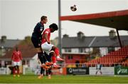 3 May 2021; John Mountney of St Patrick's Athletic in action against Walter Figueira of Sligo Rovers during the SSE Airtricity League Premier Division match between Sligo Rovers and St Patrick's Athletic at The Showgrounds in Sligo. Photo by Eóin Noonan/Sportsfile