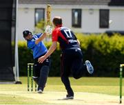 4 May 2021; Lorcan Tucker plays a shot during the Inter-Provincial Cup 2021 match between Leinster Lightning and Northern Knights at Pembroke Cricket Club in Dublin.  Photo by Matt Browne/Sportsfile