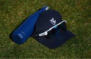 1 May 2021; A Leinster Lightning cap and sunglasses and water bottle during the Inter-Provincial Cup 2021 match between Leinster Lightning and North West Warriors at Pembroke Cricket Club in Dublin. Photo by Brendan Moran/Sportsfile
