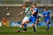 3 May 2021; Rory Gaffney of Shamrock Rovers in action against Cameron Evans of Waterford during the SSE Airtricity League Premier Division match between Shamrock Rovers and Waterford at Tallaght Stadium in Dublin. Photo by Seb Daly/Sportsfile
