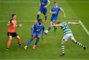 3 May 2021; Rory Gaffney of Shamrock Rovers has a header on goal during the SSE Airtricity League Premier Division match between Shamrock Rovers and Waterford at Tallaght Stadium in Dublin. Photo by Seb Daly/Sportsfile