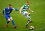 3 May 2021; Rory Gaffney of Shamrock Rovers in action against Darragh Power of Waterford during the SSE Airtricity League Premier Division match between Shamrock Rovers and Waterford at Tallaght Stadium in Dublin. Photo by Seb Daly/Sportsfile