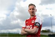 5 May 2021; St. Patrick's Athletic captain Ian Bermingham at the launch of the Head in the Game captain's armband initiative at the FAI National Training Centre in Abbotstown, Dublin. Photo by Ramsey Cardy/Sportsfile