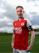 5 May 2021; St. Patrick's Athletic captain Ian Bermingham at the launch of the Head in the Game captain's armband initiative at the FAI National Training Centre in Abbotstown, Dublin. Photo by Ramsey Cardy/Sportsfile