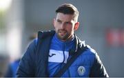 3 May 2021; Adam Foley of Finn Harps arrives before the SSE Airtricity League Premier Division match between Derry City and Finn Harps at the Ryan McBride Brandywell Stadium in Derry. Photo by Stephen McCarthy/Sportsfile