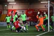 3 May 2021; Eoin Toal of Derry City has a late opportunity on goal during the SSE Airtricity League Premier Division match between Derry City and Finn Harps at the Ryan McBride Brandywell Stadium in Derry. Photo by Stephen McCarthy/Sportsfile