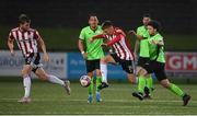 3 May 2021; Jack Malone of Derry City and Barry McNamee of Derry City during the SSE Airtricity League Premier Division match between Derry City and Finn Harps at the Ryan McBride Brandywell Stadium in Derry. Photo by Stephen McCarthy/Sportsfile