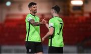 3 May 2021; Adam Foley, left, and Karl O'Sullivan of Finn Harps following the SSE Airtricity League Premier Division match between Derry City and Finn Harps at the Ryan McBride Brandywell Stadium in Derry. Photo by Stephen McCarthy/Sportsfile