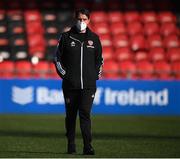 3 May 2021; Derry City manager Ruaidhri Higgins before the SSE Airtricity League Premier Division match between Derry City and Finn Harps at the Ryan McBride Brandywell Stadium in Derry. Photo by Stephen McCarthy/Sportsfile