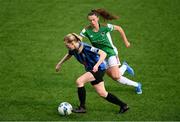 1 May 2021; Leah Brady of Athlone Town in action against Jessica Hennessy of Cork City during the SSE Airtricity Women's National League match between Athlone Town and Cork City at Athlone Town Stadium in Athlone, Westmeath. Photo by Ramsey Cardy/Sportsfile