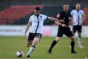 3 May 2021; Michael Duffy of Dundalk takes a free-kick during the SSE Airtricity League Premier Division match between Longford Town and Dundalk at Bishopsgate in Longford. Photo by Ramsey Cardy/Sportsfile