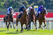 7 May 2021; Armory, with Ryan Moore up, left, races clear of, from right to left, Palavecino, with Martin Dwyer up, who finished third, Sangarius, with Richard Kingscote up, who finshed second, and Bangkok, with Silvestre de Sousa up, who finished fourth, on their way to winning The Melodi Media Huxley Stakes at Chester Racecourse, England. Photo by Hugh Routledge/Sportsfile