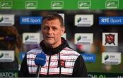 7 May 2021; Dundalk sporting director Jim Magilton is interviewed by RTÉ before the SSE Airtricity League Premier Division match between Dundalk and Sligo Rovers at Oriel Park in Dundalk, Louth. Photo by Ben McShane/Sportsfile