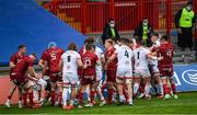 7 May 2021; Players from both teams tussle during the Guinness PRO14 Rainbow Cup match between Munster and Ulster at Thomond Park in Limerick. Photo by Ramsey Cardy/Sportsfile