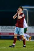 7 May 2021; Killian Cooper of Cobh Ramblers reacts during the SSE Airtricity League First Division match between Cabinteely and Cobh Ramblers at Stradbrook Park in Blackrock, Dublin.  Photo by Eóin Noonan/Sportsfile