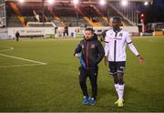 7 May 2021; Dundalk coach Giuseppi Rossi and Wilfred Zahibo following the SSE Airtricity League Premier Division match between Dundalk and Sligo Rovers at Oriel Park in Dundalk, Louth. Photo by Stephen McCarthy/Sportsfile