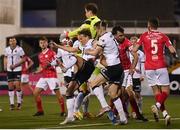 7 May 2021; Sligo Rovers goalkeeper Ed McGinty collects the ball while under pressure during the SSE Airtricity League Premier Division match between Dundalk and Sligo Rovers at Oriel Park in Dundalk, Louth. Photo by Stephen McCarthy/Sportsfile